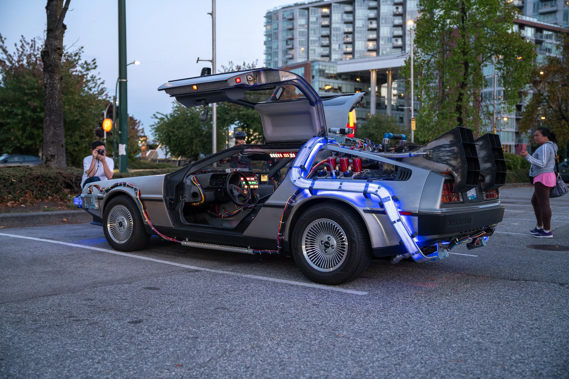 DeLorean 'Time Machine' replica near 'Science World', Vancouver, BC.