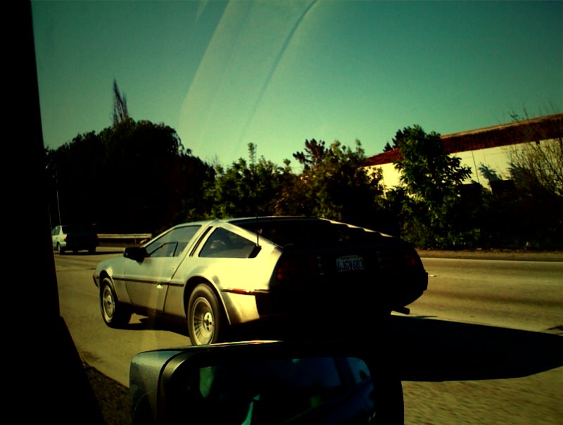 A DeLorean spotted on a highway in the SF Bay Area, California, 2009.